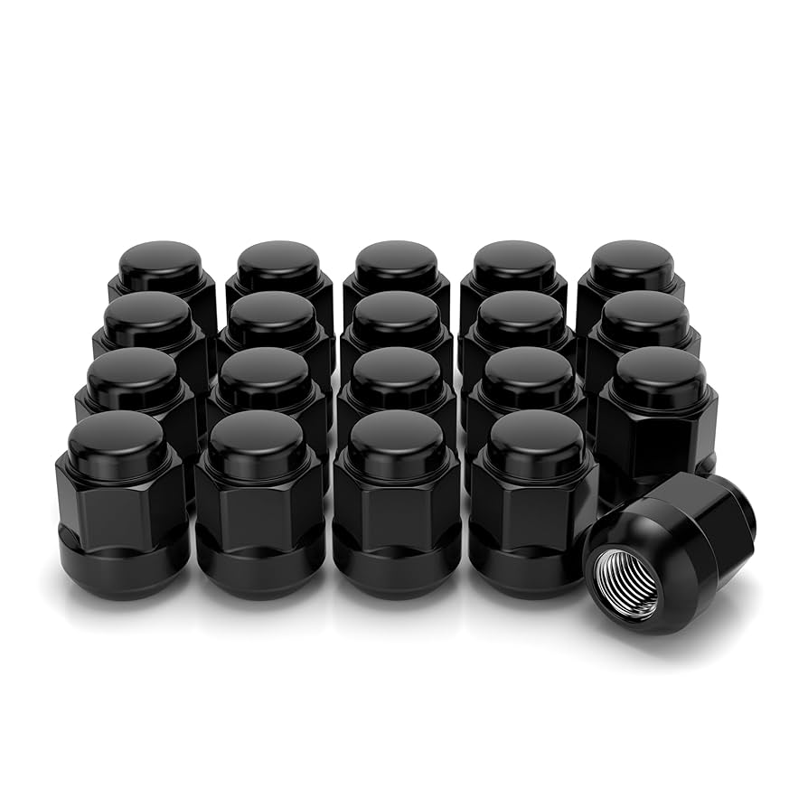White Knight lug nuts for Honda and Acura, black chrome.